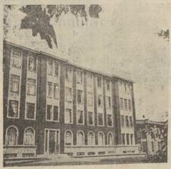 Historic Aurora University building in Shanghai, China, 1940