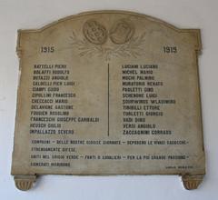 Plaque at Stadio Armando Picchi in Livorno, Italy commemorating A.S. Livorno Calcio fans fallen in World War I