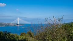 Panoramic view of Istanbul city skyline with historical buildings and Bosphorus Strait