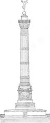 Drawing of the Colonne de Juillet in Paris