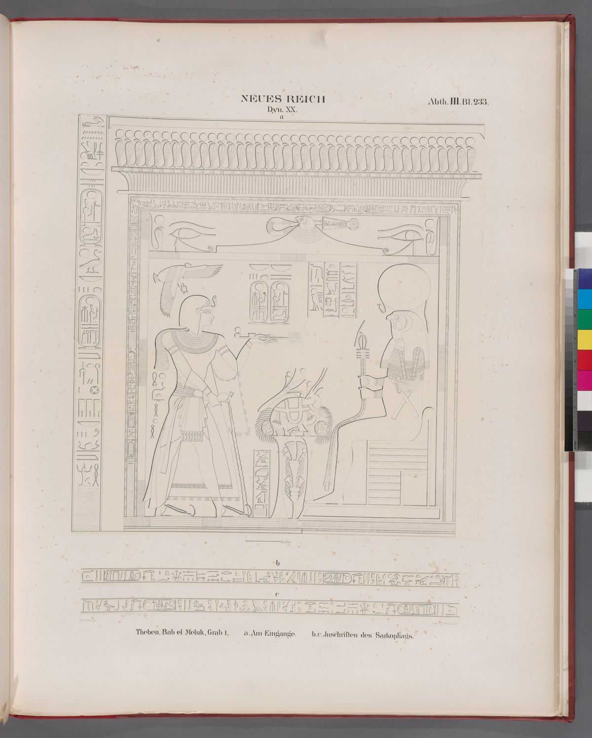 Ancient Egyptian tomb inscriptions from the New Kingdom, 20th Dynasty in Thebes, Bab el Meluk