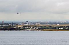 Bari Airport aerial view from the sea