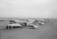 Douglas Dakota Mark III aircrafts of No. 267 Squadron RAF lined up at Bari, Italy during 1942-1945