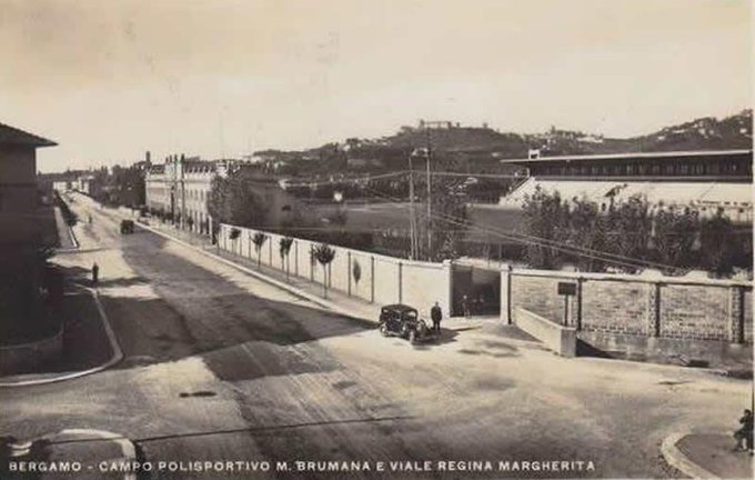 Bergamo Campo polisportivo Brumana sports field with surrounding buildings