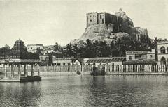 The Famous Rock Fort at Trichinopoly with ancient architecture under clear sky