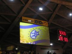 Nokia Hall large stadium screen displaying live game replays