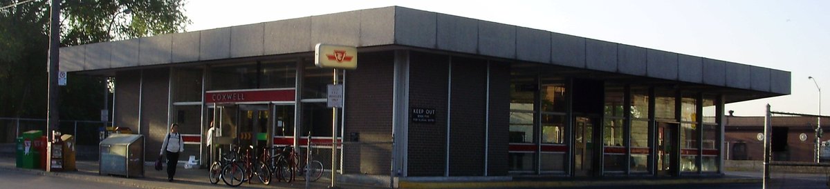 Toronto Transit Commission Coxwell station exterior in Toronto Canada
