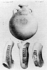 Roman tituli picti inscriptions on amphorae shards from Monte Testaccio in Rome