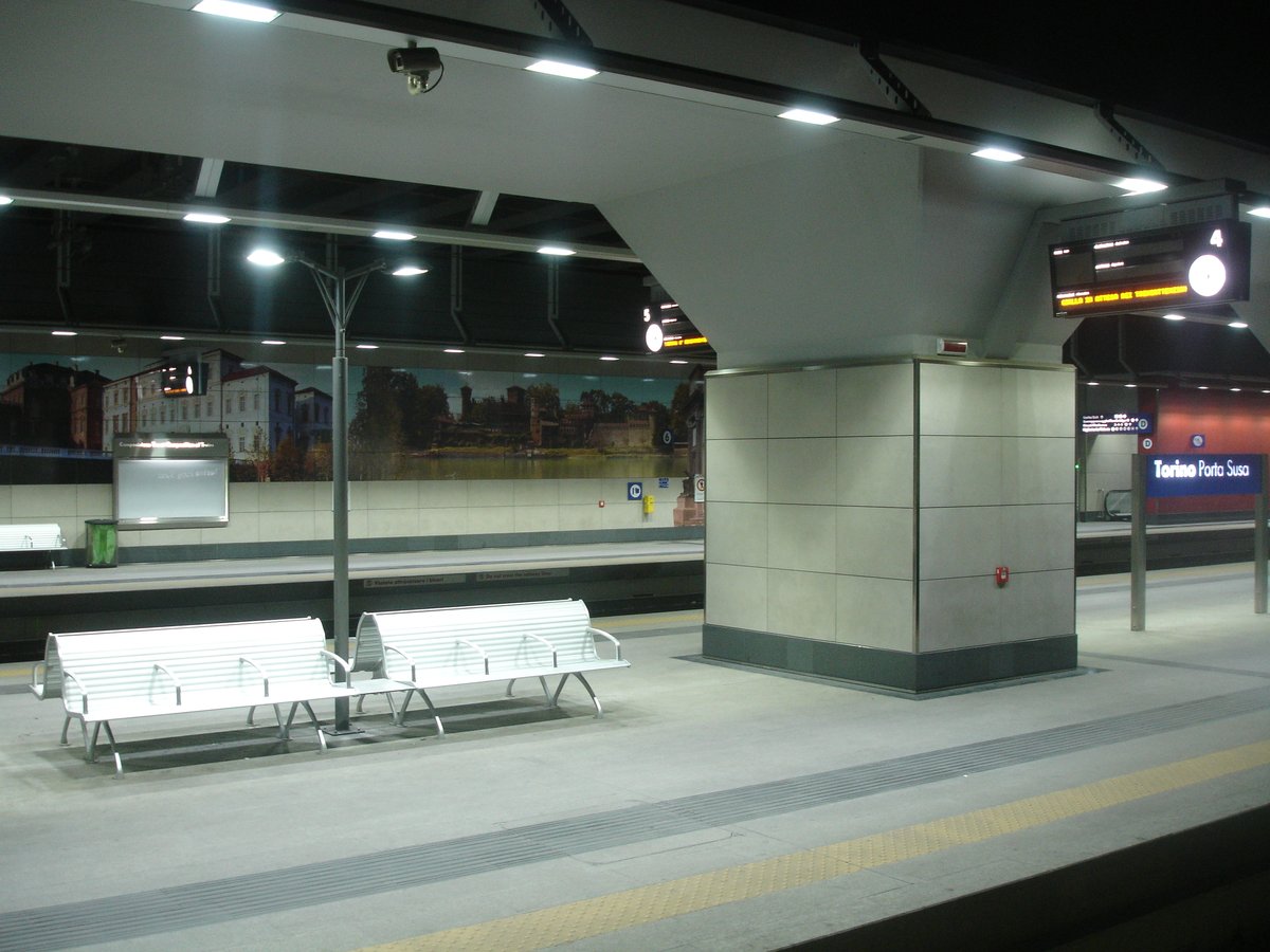 Underground view of Torino Porta Susa railway station
