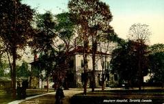 Early 20th century view of Toronto Western Hospital at Bathurst and Dundas Streets in Toronto, Ontario, Canada