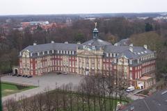 View of Münster castle from a Ferris wheel at Hindenburgplatz