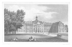 Historic image of Münster Residenzschloss from 1852 by Poppel