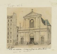 Drawing of Notre-Dame des Victoires chapel in Paris from 1861