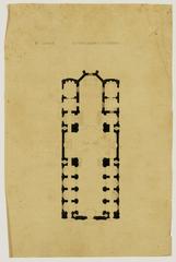 Architectural drawing of Notre-Dame-des-Victoires church in Paris from 1861