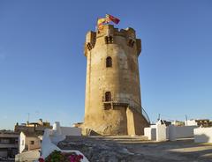 Torre de Paterna ancient tower in Spain with blue sky background