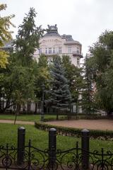 Detail in front of the American Embassy at Szabadság Square in Budapest
