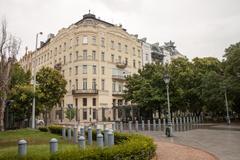 Detail in front of the American Embassy at Szabadság Square in Budapest