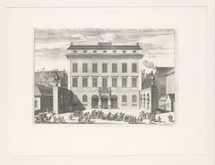 Engraved view of the Tessin Palace in Stockholm constructed between 1694 and 1700 by Nicodemus Tessin the Younger