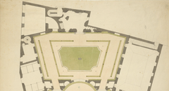 Detail of architectural drawing of Tessinska Palace southern garden by Nicodemus Tessin the Younger around 1696