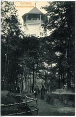 Historic black and white photo of Freundschaftshöhe in Karlsbad from 1914