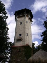 View of Rozhledna Diana observation tower on Friendship Hill west of Karlovy Vary