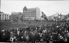 Women gathering on Austurvöllur square in Reykjavik for Women's Suffrage Day on June 19, 1919