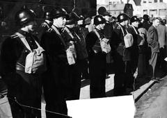 Keflavík policemen lineup by Althingi parliament building in 1949