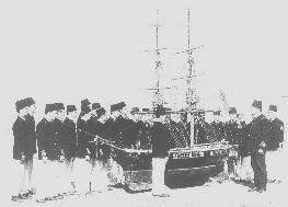 Students attending a naval school class in early 1900s Ottoman Empire