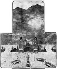 Arthur Scholz rendering of Twin Peaks Tunnel portal in 1910