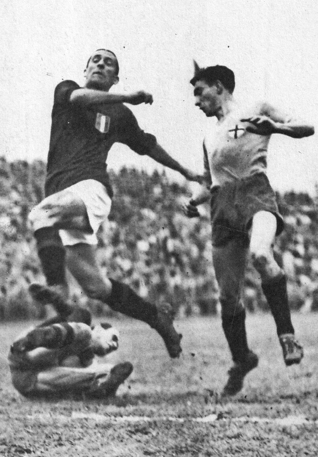 Guglielmo Gabetto of A.C. Torino in action during 1947-48 Serie A match against Alessandria U.S.