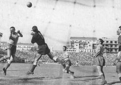 Football match between A.C. Torino and Alessandria U.S. at Filadelfia Stadium in Turin, September 15, 1957