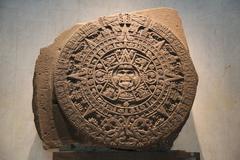 Aztec Sun Stone or Calendar Stone from Late Postclassic period in the National Museum of Anthropology, Mexico City