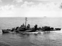 USS Cassin Young DD-793 underway in the Pacific Ocean in 1944 painted in Camouflage Measure 32 Design 7D