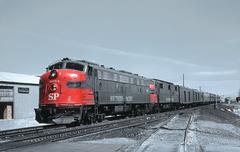 Sunset Limited passenger train SP 6053 E9A locomotive with number 1 displayed on the number board captured at El Paso Texas on March 21 1967