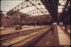 Loading platform at Union Station in Kansas City with most tracks being cleared for parking expansion