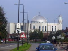 Baitul Futuh Mosque in London viewed from the backyard