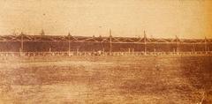 Estadio Santa Laura stadium in 1947 with spectators and teams on the field