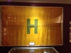 Union Hospital Flag used during the American Civil War showing a white flag with a red cross