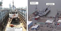 USS Oak Ridge ARDM-1 floating drydock in water