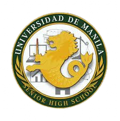 Logo of Universidad De Manila with blue and yellow design