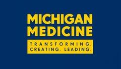Michigan Medicine logo with text in blue and orange colors