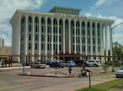 Front view of a university building with grand columns
