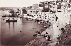 View of Grand Harbour and Valletta cityscape in Malta