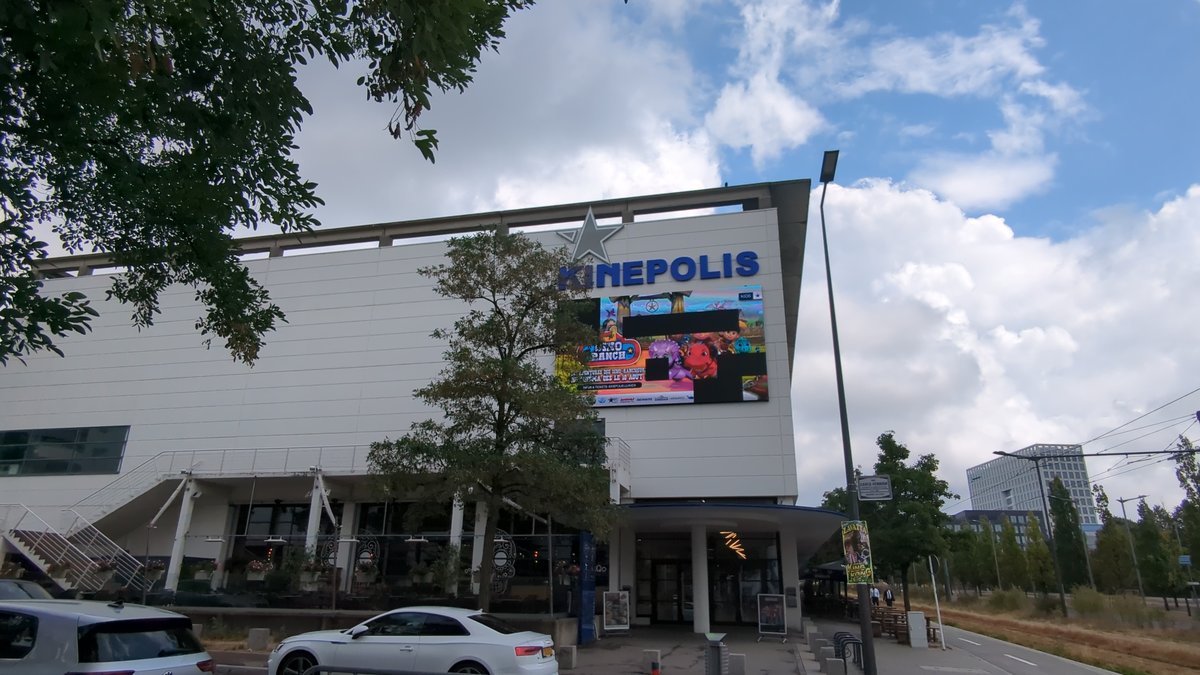 Exterior view of Kinepolis Kirchberg cinema building in Luxembourg