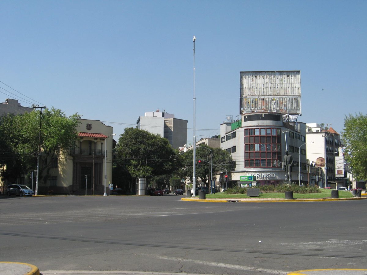 Traffic circle at Pres. Masaryk and Arquimedes streets in Polanco neighborhood Mexico City