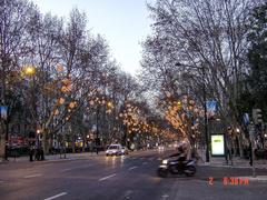 Avenida da Liberdade, main street in Lisbon, Portugal with cars and pedestrians