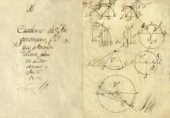 Page from Valentín Alsina's trigonometry notebook dated September 1818 with handwritten mathematical notes and diagrams