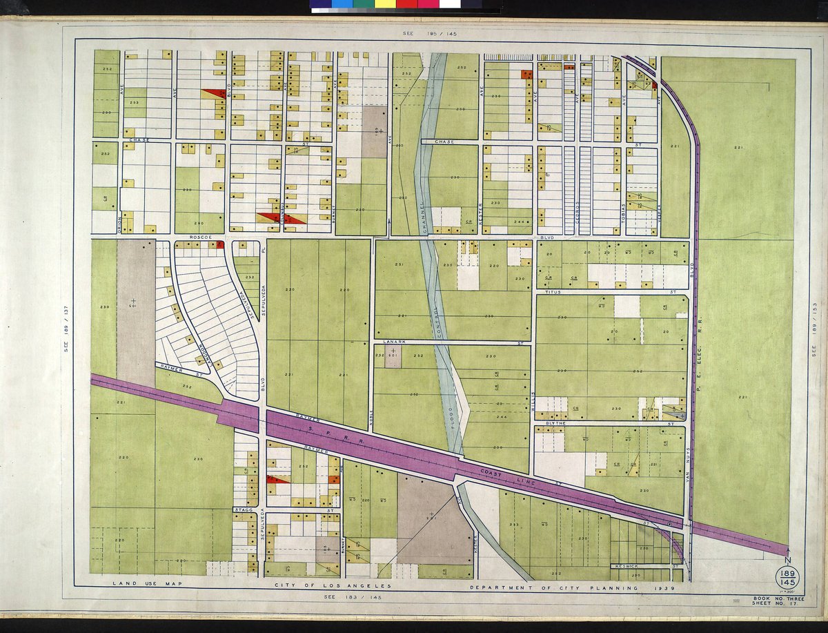 WPA Land Use Survey Map of San Fernando Valley, Los Angeles, 1939