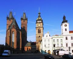 Hradec Králové Cathedral, White Tower, and Town Hall in Czech Republic