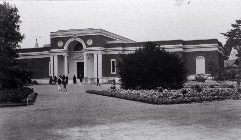 Entrance of Robert McDougall Art Gallery in Botanic Gardens 1930s